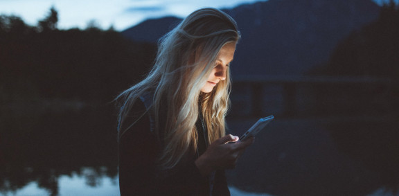 Woman with her phone