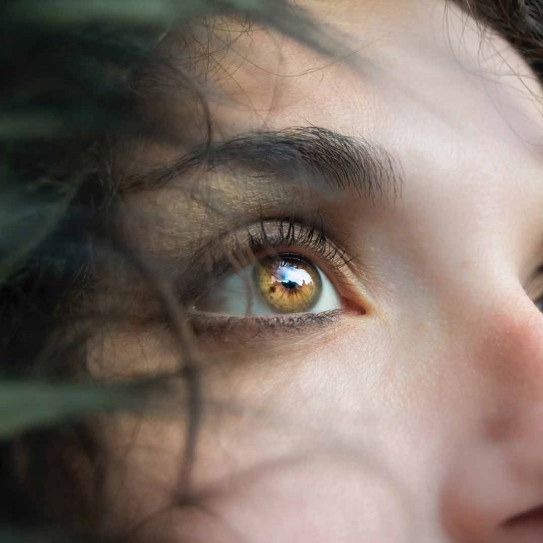 women eyes close up