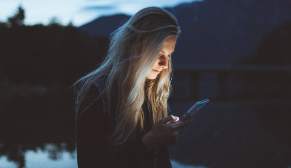 Woman with her phone